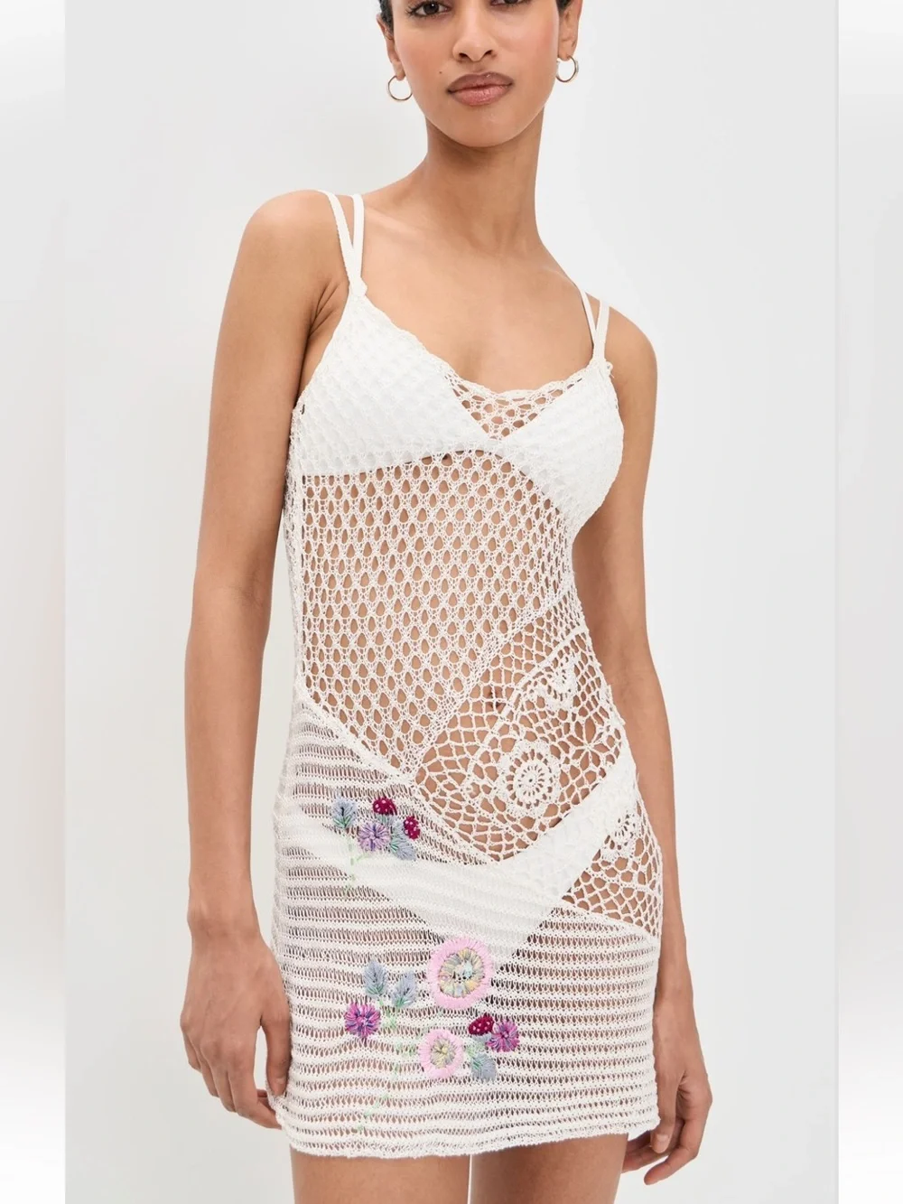 Frankies Bikinis Apollo Crochet Mini Dress